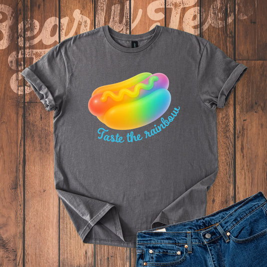 Taste the Rainbow Hot Dog T-Shirt