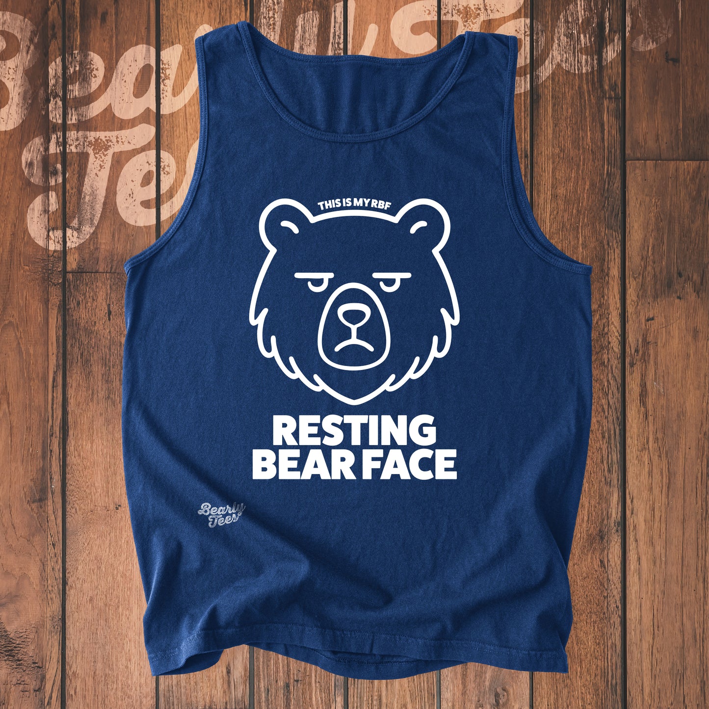 Resting bear face tank top