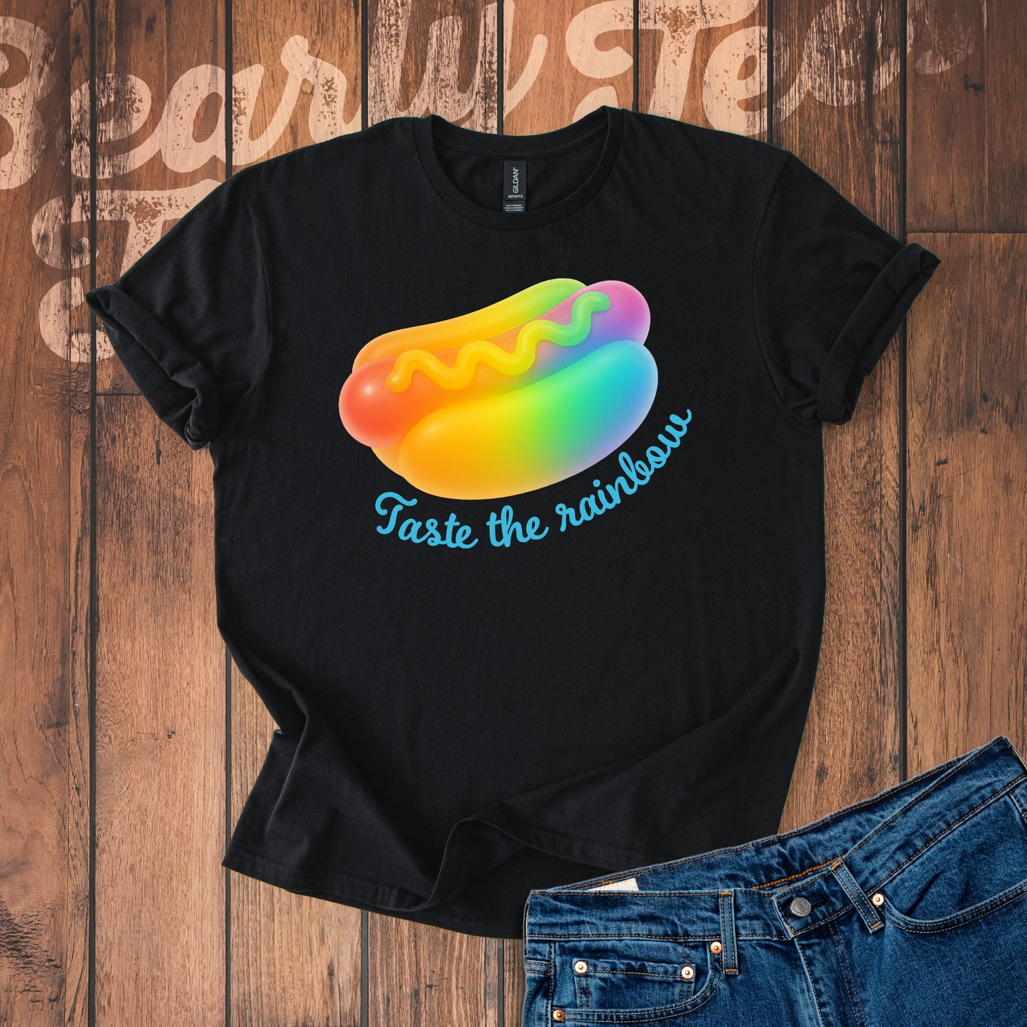 Taste the Rainbow Hot Dog T-Shirt