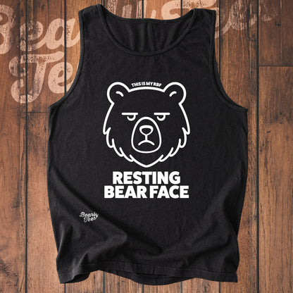 Resting bear face tank top