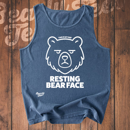 Resting bear face tank top