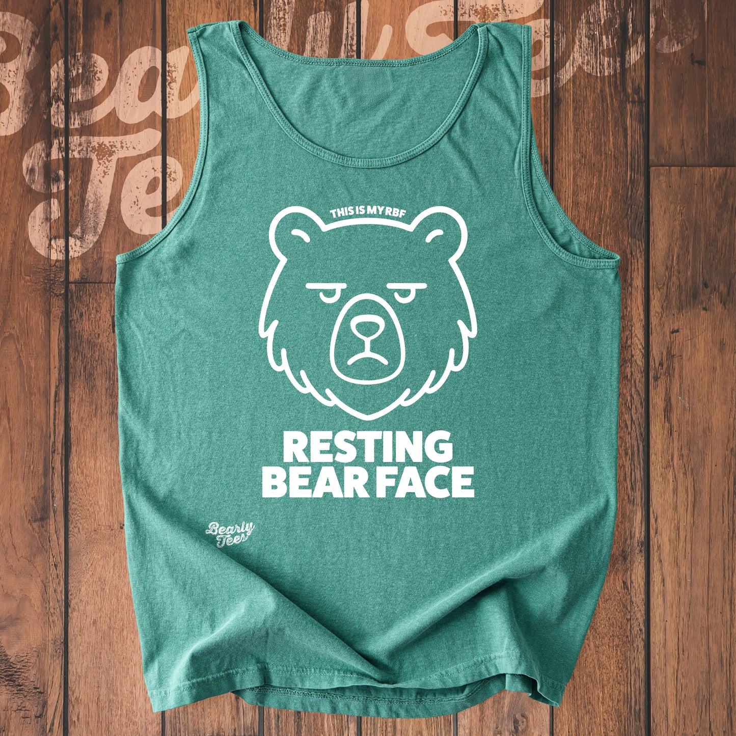 Resting bear face tank top
