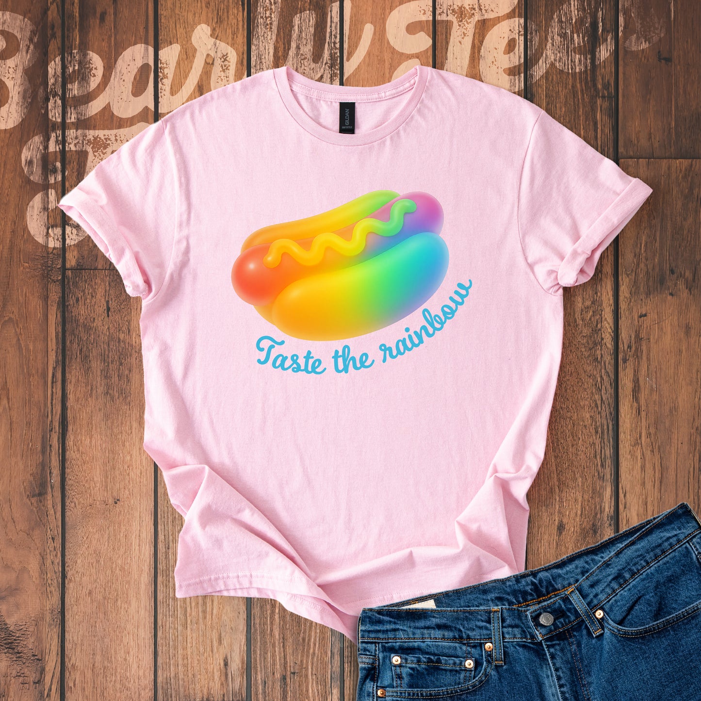 Taste the Rainbow Hot Dog T-Shirt