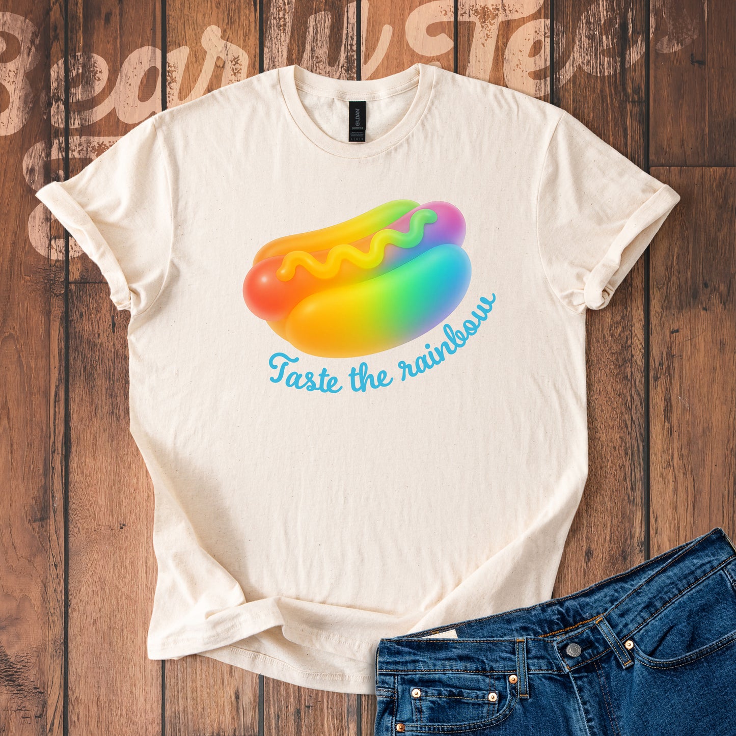 Taste the Rainbow Hot Dog T-Shirt
