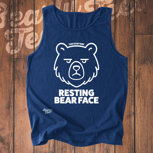 Resting bear face tank top