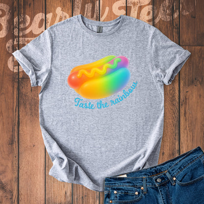 Taste the Rainbow Hot Dog T-Shirt
