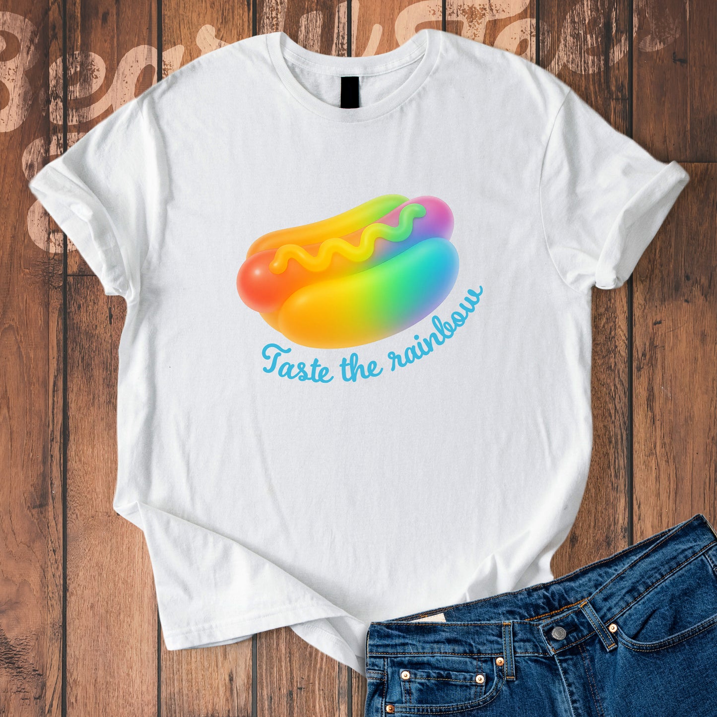 Taste the Rainbow Hot Dog T-Shirt